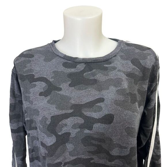 Sundry Camo Gray Cut Off Sweatshirt Knit Pullover Womens size‎ 1  Small - Picture 2 of 8